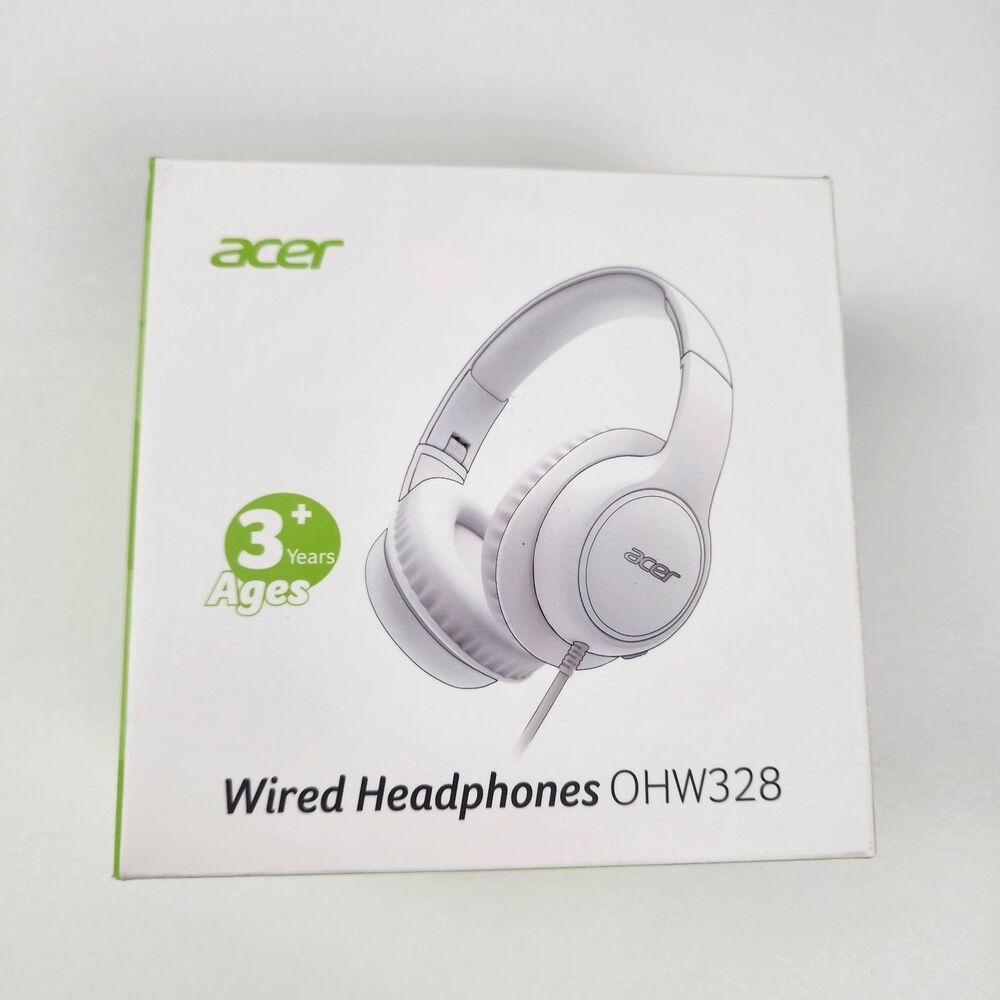 Acer Kids Wired Headphones 85/94dB Safe Volume Foldable School Black Red